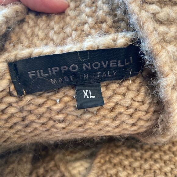 Filippo Novelli Italy chunky oversized alpaca blend cardigan funky grandpa - Picture 7 of 9